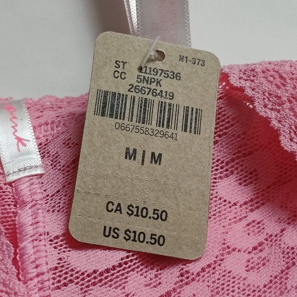 NWT PINK VICTORIA'S SECRET V-CUT FRONT WEAR EVERYWHERE LACE CHEEKSTER PANTY IN D - Picture 4 of 5